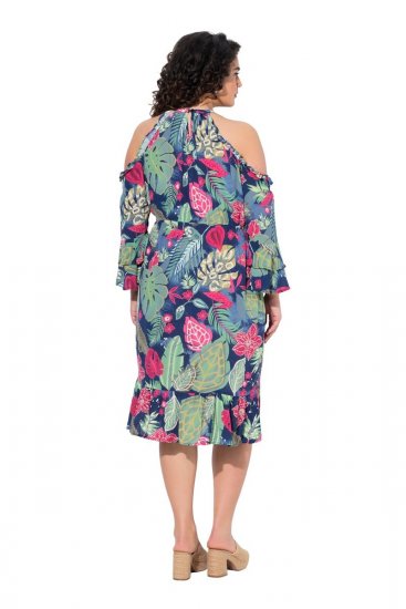 Ulla Popken 842471 Rochie midi imprimată Bleumarin - Rochii midi - Rochii midi la marimi mari