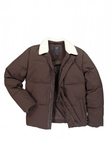 JP1880 842508 Jachetă cu guler teddy Alună - Geci - Geci Bărbați Mărimi Mari