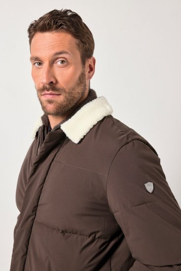 JP1880 842508 Jachetă cu guler teddy Alună - Geci - Geci Bărbați Mărimi Mari