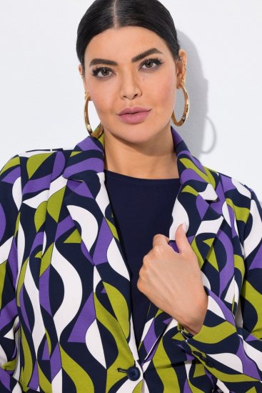 Ulla Popken 842680 Sacou cu model din jerseu punto di Roma Bleumarin - Sacouri - Sacouri în Mărimi Mari pentru Femei