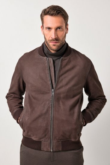 JP1880 Jacket Buffed Nubuck Lamb Leather Brown - Geci - Geci Bărbați Mărimi Mari
