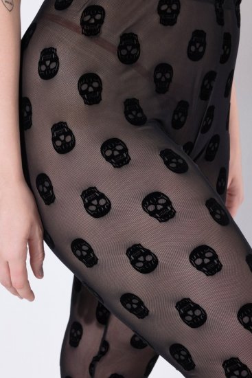 Ulla Popken 842886 Colanți fără talpă cu model Neagră - Ciorapi & șosete - 