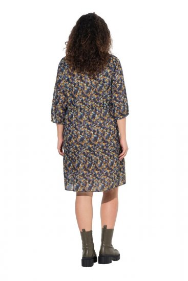 Ulla Popken 842936 Rochie în dungi cu mânecă 3/4 Bleumarin - Rochii de seară - Rochii de seară marimi mari