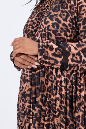 Ulla Popken 842979 Rochie cu imprimeu animal Maro - Rochii midi - Rochii midi la marimi mari