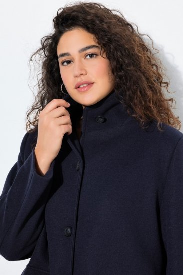 Ulla Popken 843058 Palton din lână Bleumarin - Paltoane - Paltoane pentru femei la marimi mari