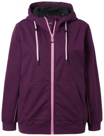 Ulla Popken 843186 Geacă softshell hidrofugă cu reflectorizante Roșu vin - Geci - Jachete de damă marimi mari