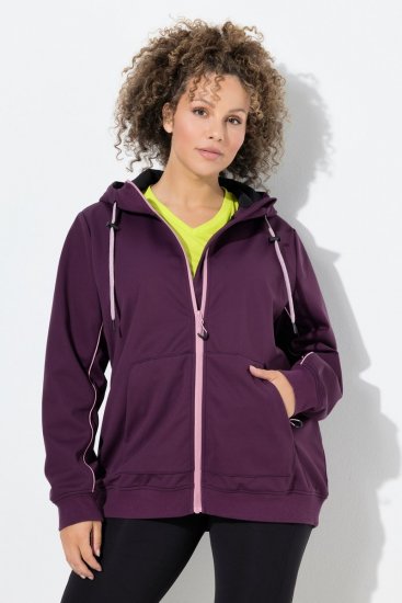 Ulla Popken 843186 Geacă softshell hidrofugă cu reflectorizante Roșu vin - Geci - Jachete de damă marimi mari