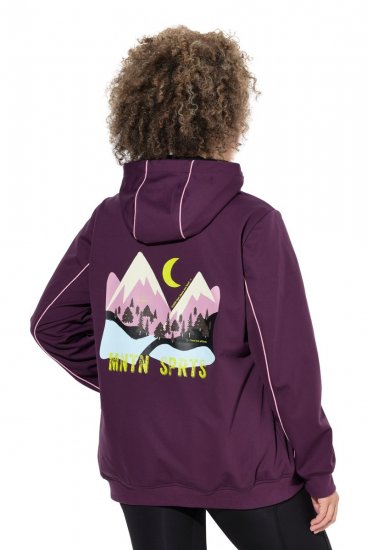 Ulla Popken 843186 Geacă softshell hidrofugă cu reflectorizante Roșu vin - Geci - Jachete de damă marimi mari