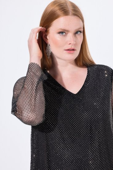 Ulla Popken 843232 Rochie cu paiete Gri - Rochii de seară - Rochii de seară marimi mari