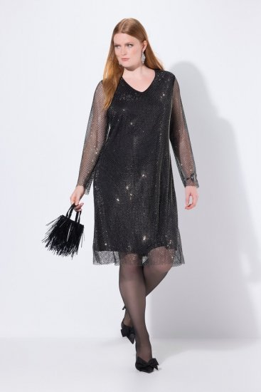 Ulla Popken 843232 Rochie cu paiete Gri - Rochii de seară - Rochii de seară marimi mari
