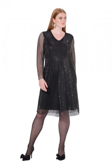 Ulla Popken 843232 Rochie cu paiete Gri - Rochii de seară - Rochii de seară marimi mari