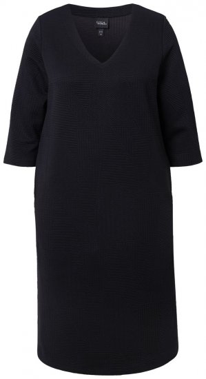 Ulla Popken 843326 Rochie hanorac cu mânecă 3/4 Neagră - Rochii din molton - 