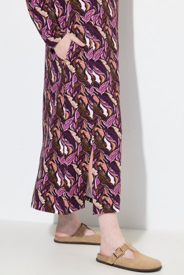Ulla Popken 843358 Rochie hanorac imprimată Prună - Rochii din molton - 