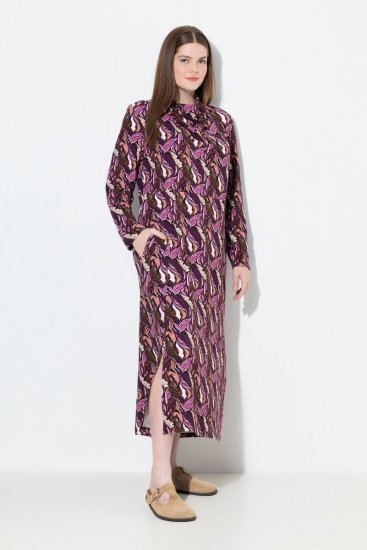 Ulla Popken 843358 Rochie hanorac imprimată Prună - Rochii din molton - 