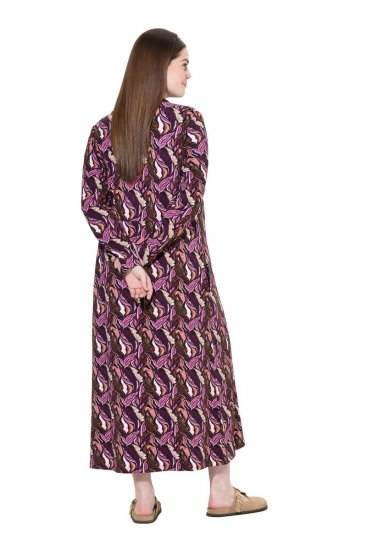 Ulla Popken 843358 Rochie hanorac imprimată Prună - Rochii din molton - 