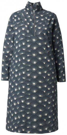 Ulla Popken 843506 Rochie hanorac imprimată Neagră - Rochii din molton - 
