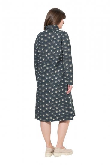Ulla Popken 843506 Rochie hanorac imprimată Neagră - Rochii din molton - 