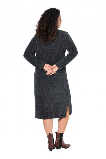 Ulla Popken 843592 Rochie cu mânecă lungă Antracit - Rochii tricotate - 