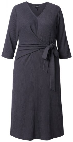 Ulla Popken 843595 Rochie petrecută cu mânecă 3/4 Gri melanj - Rochii midi - Rochii midi la marimi mari