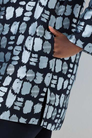 Ulla Popken 843937 Sacou texturat cu model Bleumarin - Sacouri - Sacouri în Mărimi Mari pentru Femei