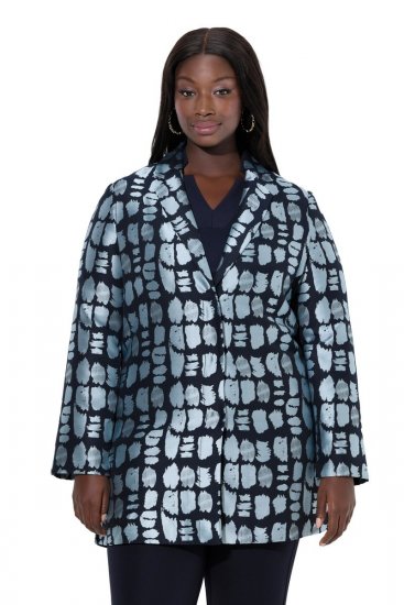 Ulla Popken 843937 Sacou texturat cu model Bleumarin - Sacouri - Sacouri în Mărimi Mari pentru Femei