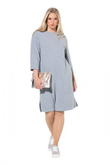 Ulla Popken 843999 Rochie cu mânecă 3/4 Gri melanj - Rochii - Rochii pentru toate mărimile