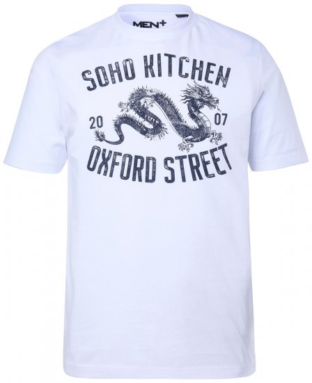 Men+ 298 Tricou Soho Kitchen Alb - Tricouri - Tricouri Bărbați Mărimi Mari