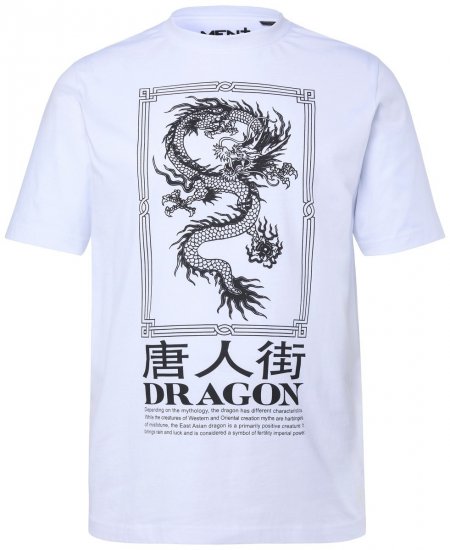Men+ 299 Tricou Dragon Alb - Tricouri - Tricouri Bărbați Mărimi Mari