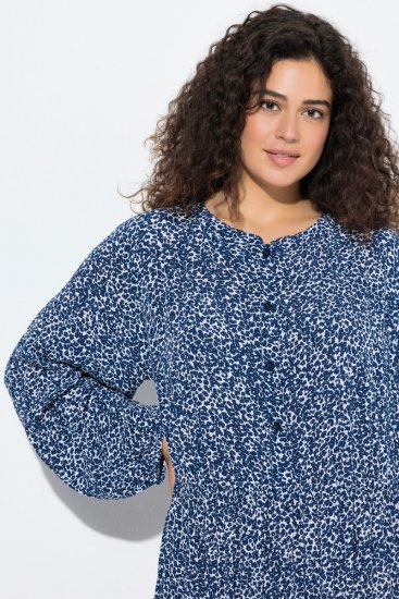 Ulla Popken 844594 Rochie midi cu flori Bleumarin - Rochii midi - Rochii midi la marimi mari