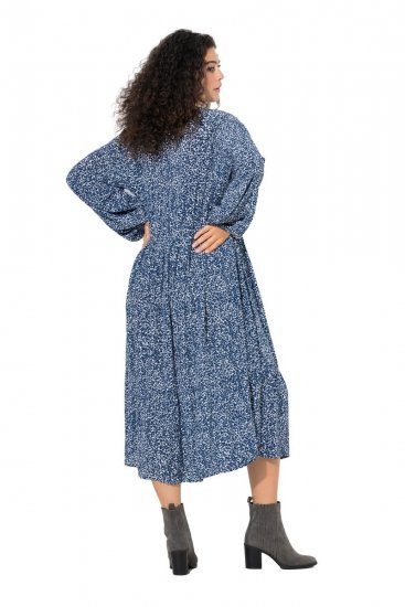 Ulla Popken 844594 Rochie midi cu flori Bleumarin - Rochii midi - Rochii midi la marimi mari