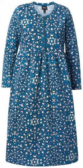 Ulla Popken 844722 Rochie hanorac imprimată Petrol - Rochii din molton - 