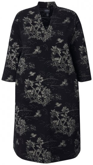 Ulla Popken 844739 Rochie cu mânecă 3/4 Neagră - Rochii midi - Rochii midi la marimi mari