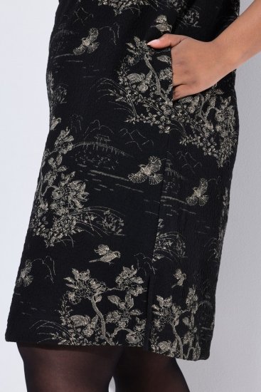 Ulla Popken 844739 Rochie cu mânecă 3/4 Neagră - Rochii midi - Rochii midi la marimi mari