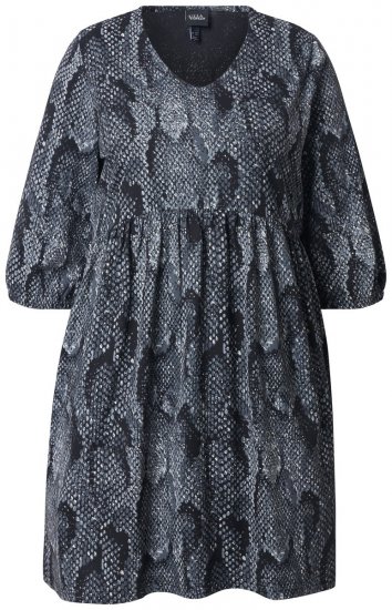 Ulla Popken 844945 Rochie din jerseu imprimată Neagră - Rochii din jerseu - 