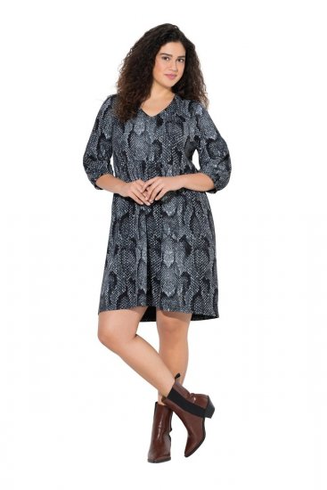 Ulla Popken 844945 Rochie din jerseu imprimată Neagră - Rochii din jerseu - 