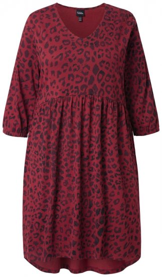 Ulla Popken 844945 Rochie din jerseu în formă de A cu decolteu în V Prună - Rochii din jerseu - 