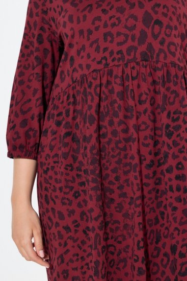 Ulla Popken 844945 Rochie din jerseu în formă de A cu decolteu în V Prună - Rochii din jerseu - 