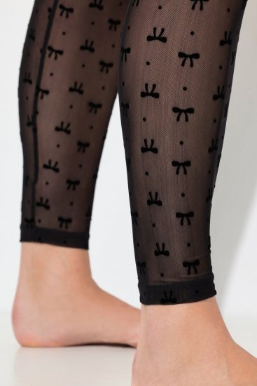 Ulla Popken 844970 Colanți fără talpă cu model Neagră - Ciorapi & șosete - 