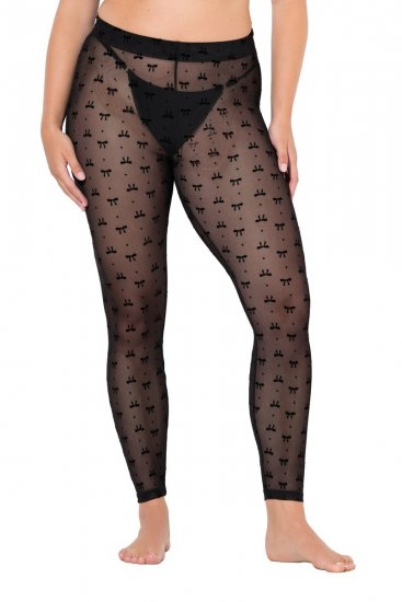 Ulla Popken 844970 Colanți fără talpă cu model Neagră - Ciorapi & șosete - 