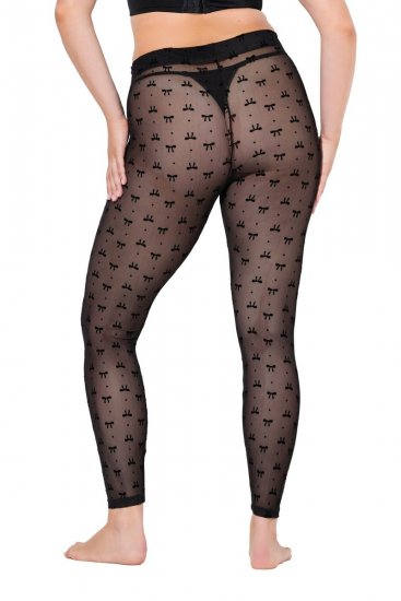 Ulla Popken 844970 Colanți fără talpă cu model Neagră - Ciorapi & șosete - 