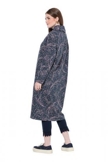 Ulla Popken 844993 Rochie hanorac imprimată Bleumarin - Rochii din molton - 