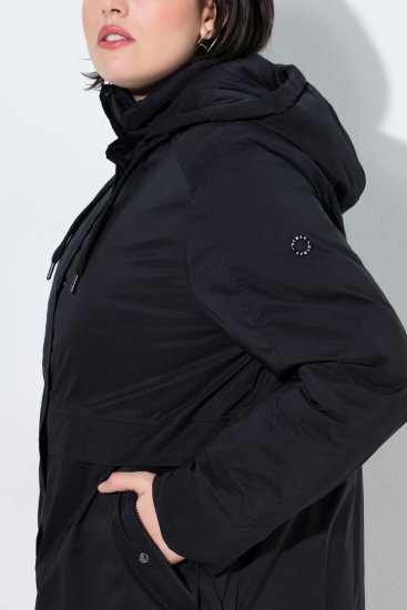 Ulla Popken 845111 Parka Neagră - Paltoane - Paltoane pentru femei la marimi mari