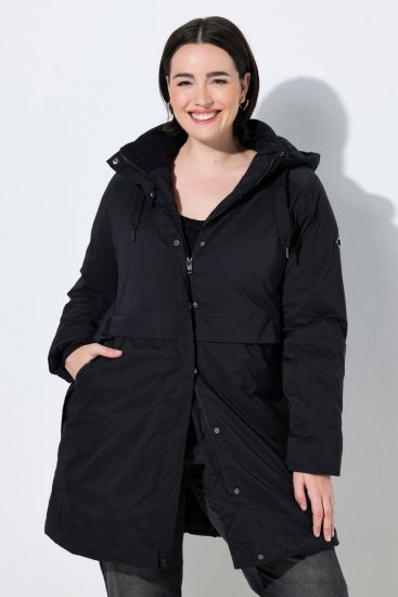 Ulla Popken 845111 Parka Neagră - Paltoane - Paltoane pentru femei la marimi mari