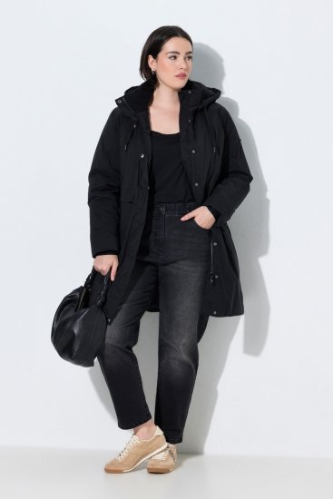 Ulla Popken 845111 Parka Neagră - Paltoane - Paltoane pentru femei la marimi mari