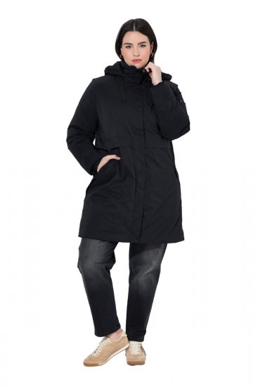 Ulla Popken 845111 Parka Neagră - Paltoane - Paltoane pentru femei la marimi mari