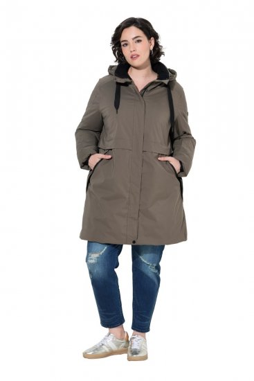Ulla Popken 845111 Parka Verde închis - Paltoane - Paltoane pentru femei la marimi mari