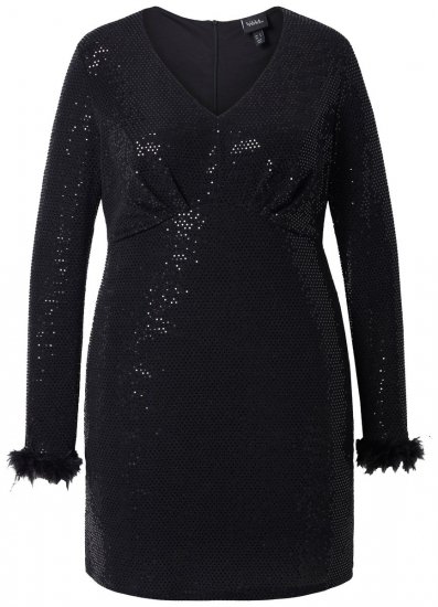 Ulla Popken 845145 Rochie cu paiete Neagră - Rochii de seară - Rochii de seară marimi mari