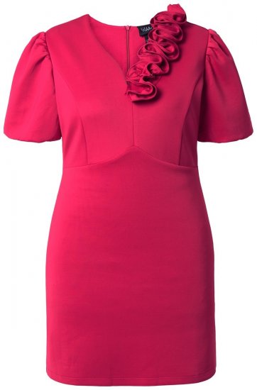 Ulla Popken 845148 Rochie mulată cu flori Magenta - Rochii - Rochii pentru toate mărimile