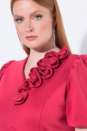 Ulla Popken 845148 Rochie mulată cu flori Magenta - Rochii - Rochii pentru toate mărimile