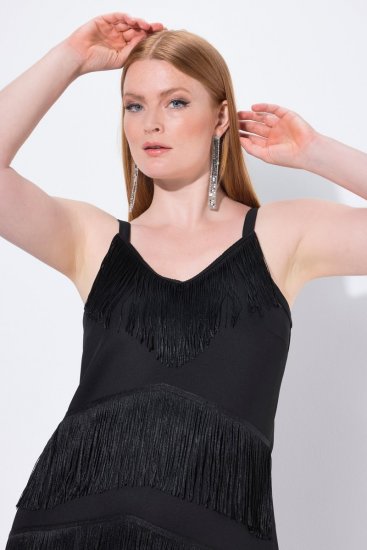 Ulla Popken 845152 Rochie fără mâneci Neagră - Rochii de seară - Rochii de seară marimi mari